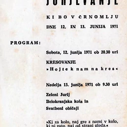 Vabilo na Jurjevanje 1971 (Zasebni arhiv Antona Planinca, Črnomelj).