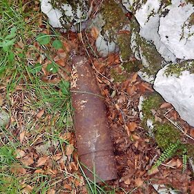 V gozdu našel topovsko granato