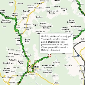 Cesta Črnomelj - Vranoviči je zaprta!