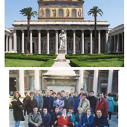 Naša skupina še pred baziliko sv. Pavla v Rimu.