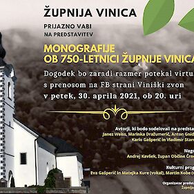 Predstavitev monografije ob 750-letnici Župnije Vinica