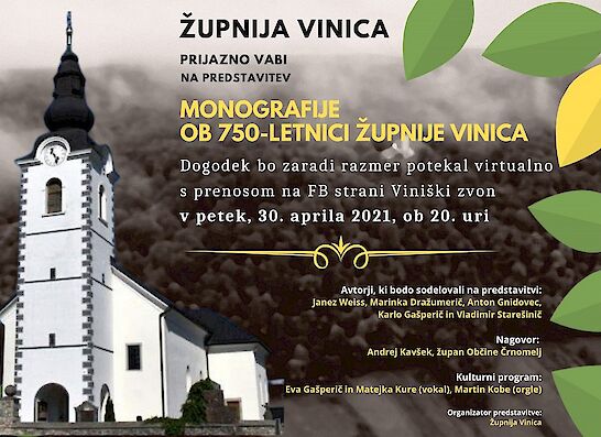 Predstavitev monografije ob 750-letnici Župnije Vinica