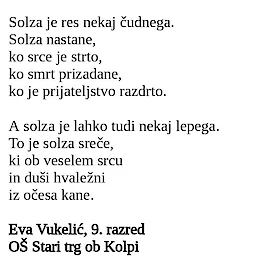 Eva Vukelič: Solza