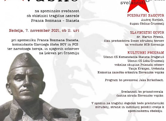 Spominska svečanost ob obletnici tragične nesreče Franca Rozmana Staneta