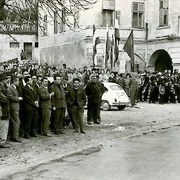 Jaklevič Franc, podpresednik skupščine občine predaja cesto v uporabo, 3.11.1962.