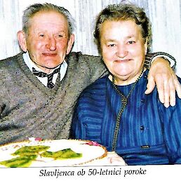 Tonček in Tončka Plut ob 50-letnici poroke.