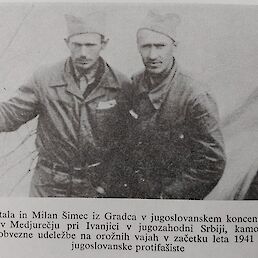 Milan Šimec, na desni, v taborišču pred vojno leta 1941