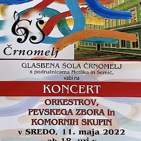 Koncert orkestrov, pevskega zbora in komornih skupin GŠ Črnomelj