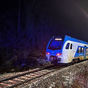 Iztiril vlak, proga Metlika - Ljubljana zaprta