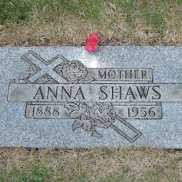 Anna Shaws (priimek po drugem možu) je pokopana v Justiceu, v zvezni državi Illinois.